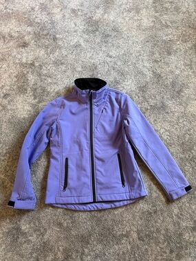 Pulse Lavender Purle Kids Fall Spring Water Resistant Coat Jacket Black Trim